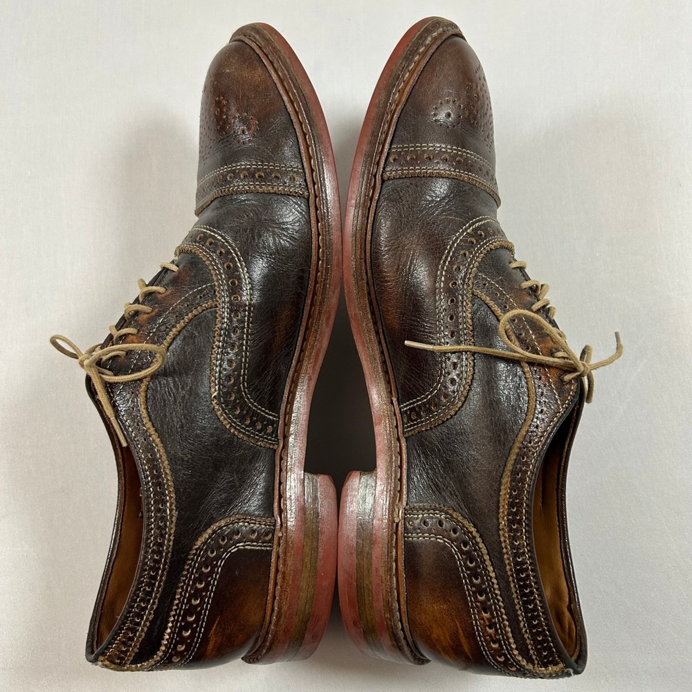 Allen Edmonds Shoes Mens 11.5D Brown Saddle Leather Strandmok Cap-Toe Oxford - Picture 9 of 11